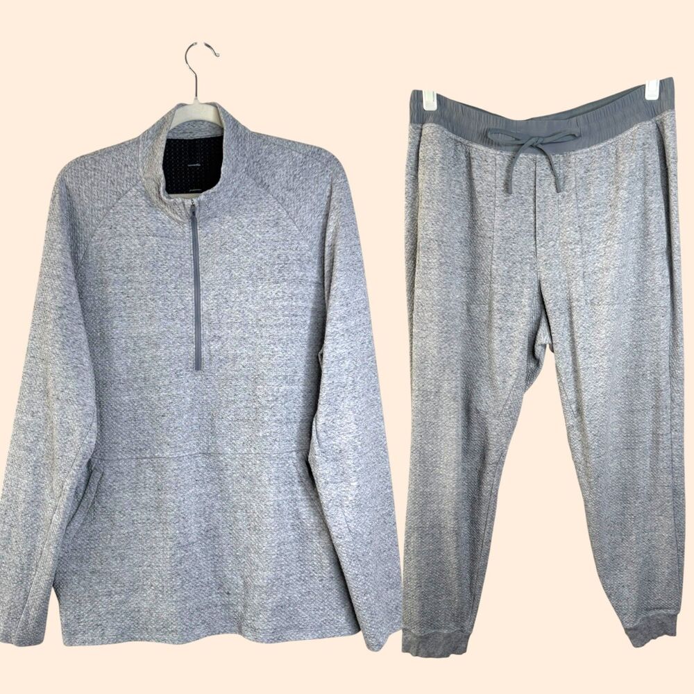Lululemon Heathered Grey At Ease Set